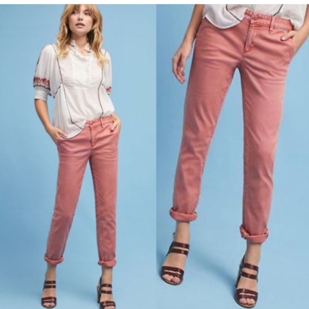 Salmon Colored Chino Pants by Anthropologie